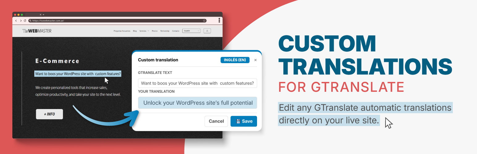 corregir traducciones de GTranslate