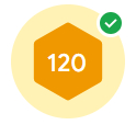 Medalla original de Search Console: 120 clics, 16/9/2026