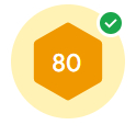 Medalla original de Search Console: 80 clics, 3/9/2026