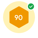 Medalla original de Search Console: 90 clics, 9/9/2026